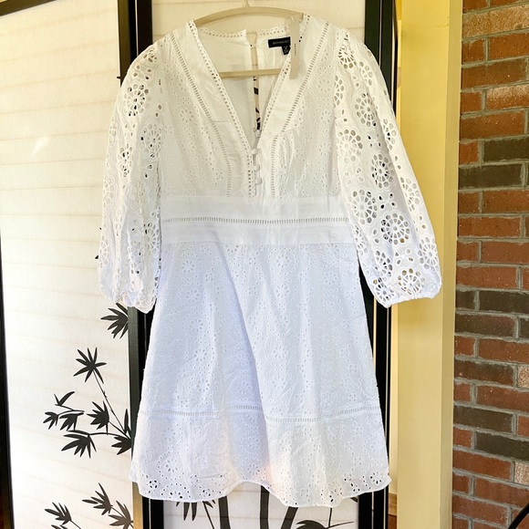 Banana Republic Eyelet Puff Sleeve Dress - Picture 3 of 10